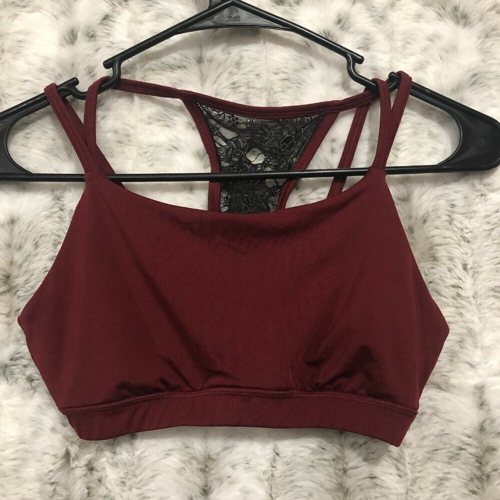 Adore Me Lace Racerback Sports Bra Brick Red Size Small